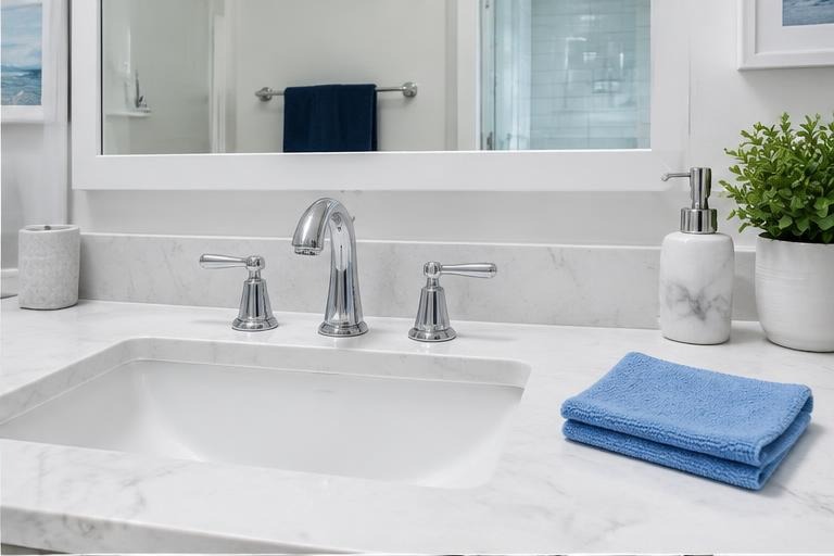 Spotless bathroom after a one-time cleaning